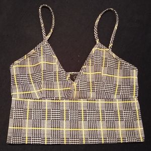 Black/yellow/white crop top size medium